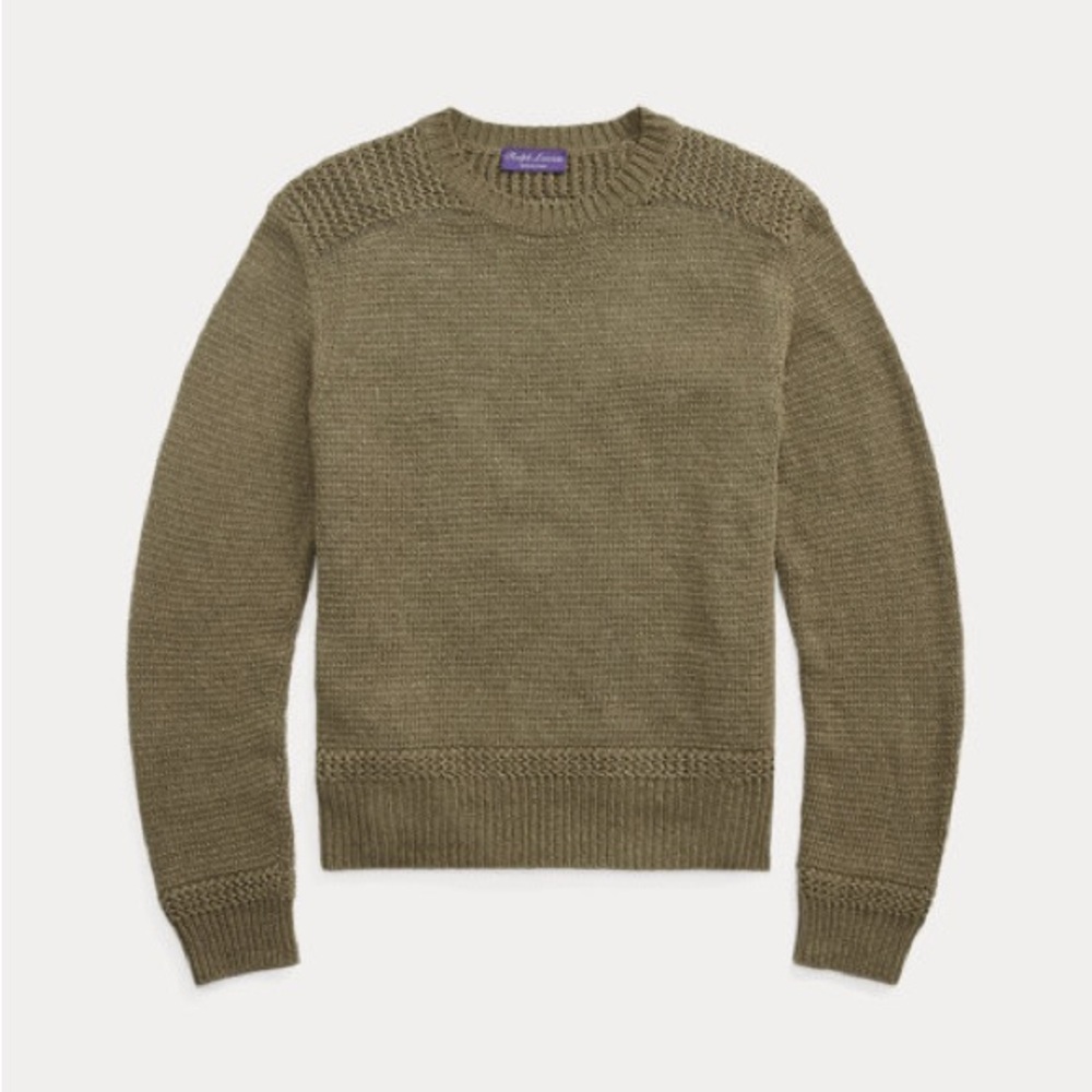 Ralph Lauren Green Crewneck Sweater Classic Knit